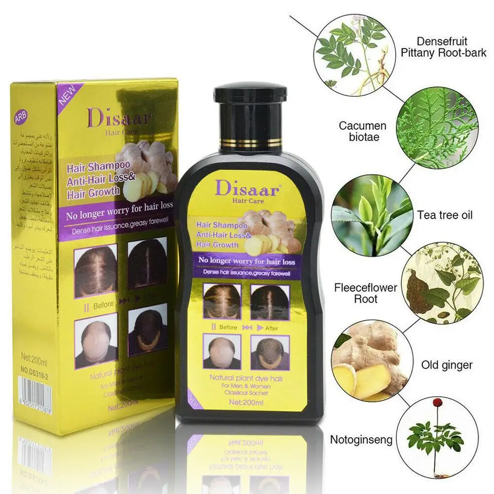 

200ml Disaar Professional Anti-hair Loss Shampoo Preventing Hair Loss Ginger Women Growth Product Hair Treatment For Men Ha M2I7