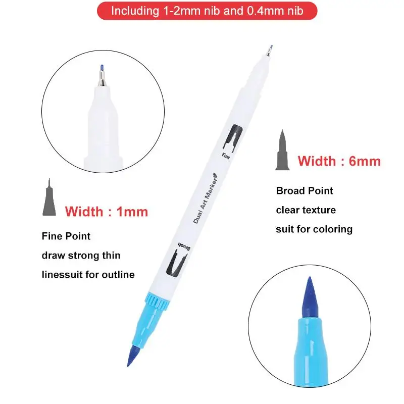 

120 Colors Art Pens Set, Fine Tip And Flexible Brush Pen Tip, Watercolor Art Markers for Drawing Coloring Calligraphy