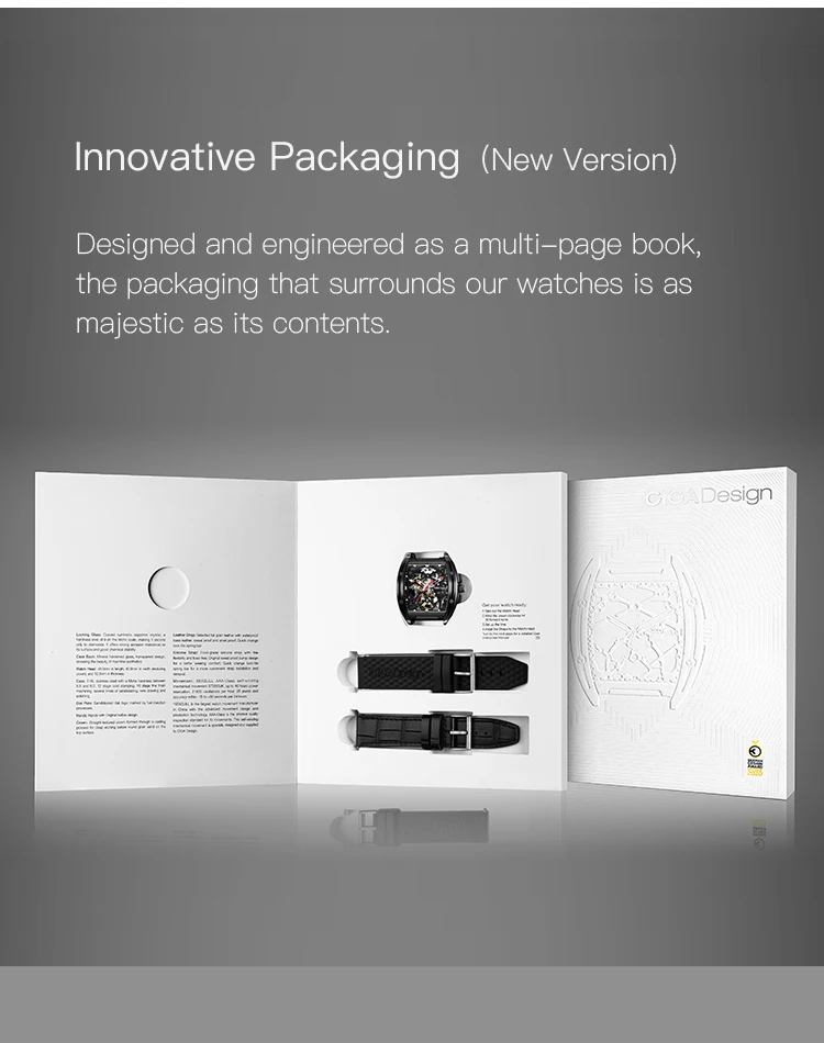 CIGA дизайн серии Z Автоматическая Mecthanical часы нержавеющая чехол сапфировое стекло