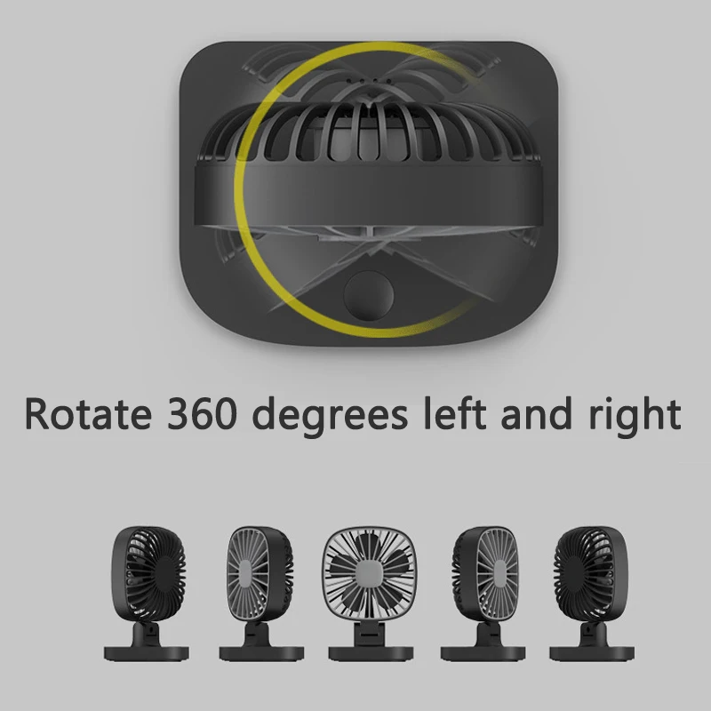 Портативный автомобильный охлаждающий usb-вентилятор 12 В регулируемый на 360