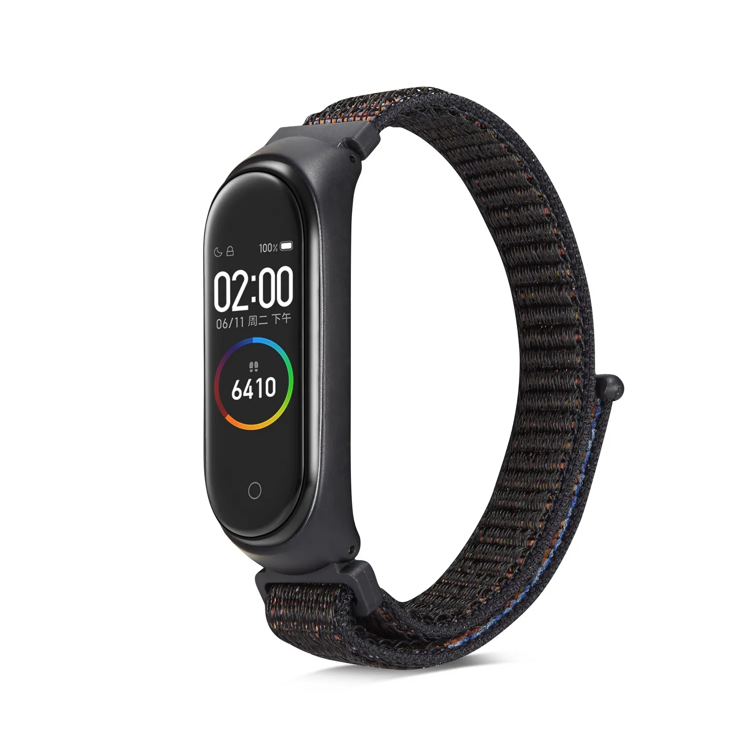 Black red Нейлоновая петля сменный Браслет для Xiaomi Mi band 3 спортивный браслет дышащий ремешок для Xiaomi Mi band 4 Смарт часы аксессуары - Цвет: Black red
