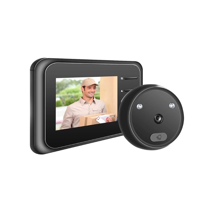 

Smart Wireless Video Doorbell Security Camera Door Hole Diameter 0.55-1.18'' 3 x AAA Batteries Powered