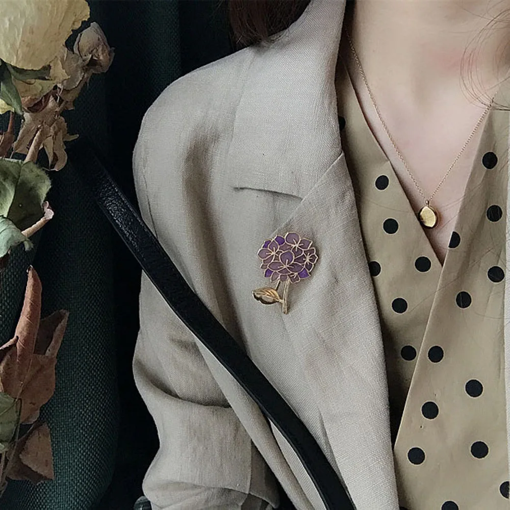 Модная фиолетовая металлическая брошь на булавке значок в виде стрекозы сирени