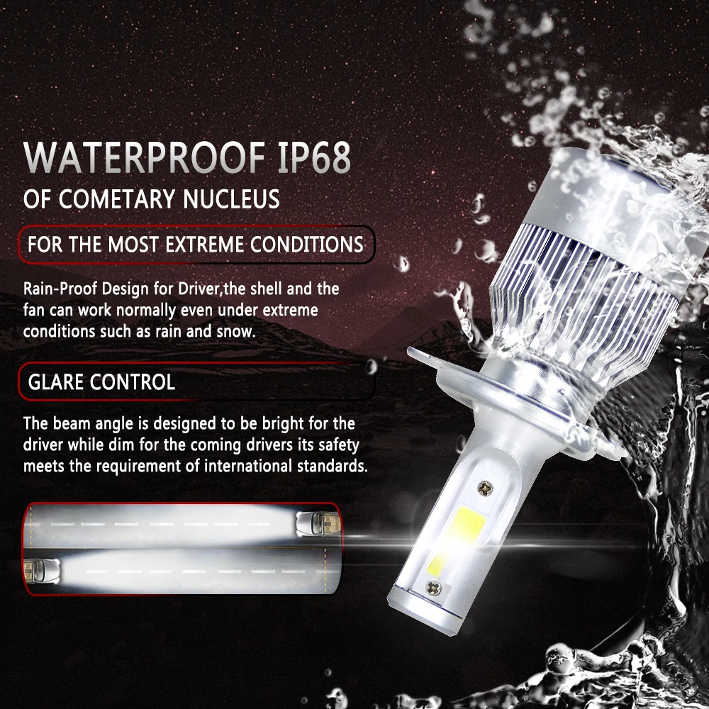 

8000LM 6000K COB Bulb Car Headlight H4 Led Lamp Bulbs H7 H1 H8 H10 H11 9012 9006 HB4 9005 9004 H3 880 9007 LED Bulb Auto Lights