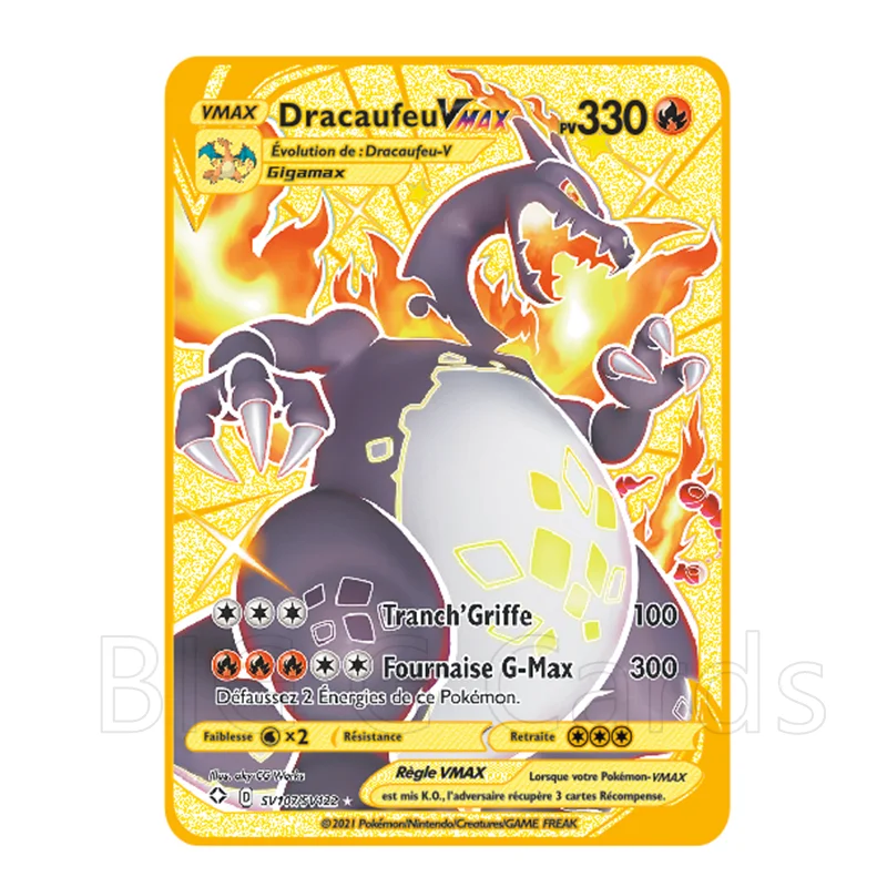 Figuras de acci&oacute;n de Pok&eacute;mon de Metal para ni&ntilde;os, 12 Uds., Pokemon Francaise Charizard Mewtwo Eevee GX EX Tag, juego de batalla, colecci&oacute;n de cartas-3