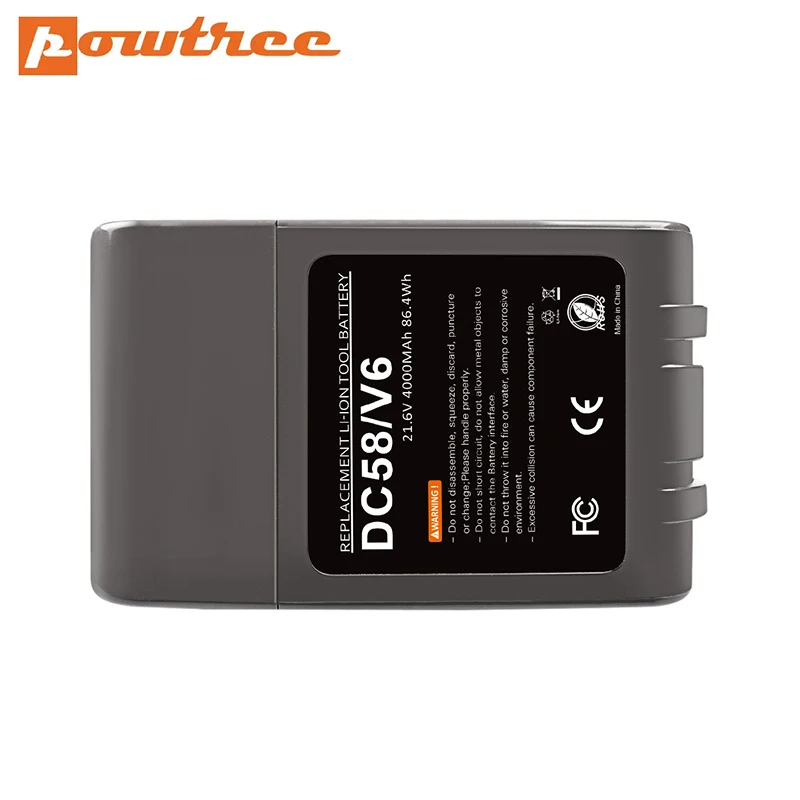 Литий-ионный аккумулятор Powtree 21 6 в 6000 мАч для пылесосов Dyson V6 DC58 DC59 DC61 DC62 DC74 SV09 SV07 SV03