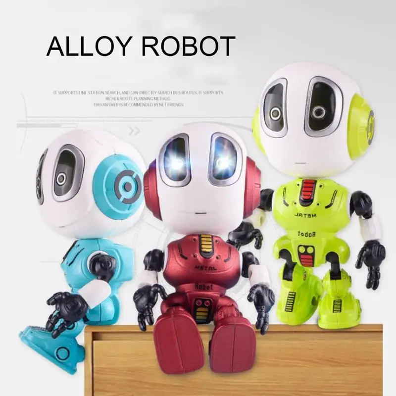 Recording Rc Alloy Robot Sensing LED Eyes Voice Music Gift Deformation Model Kids Toy Body DIY Multi-function M9O9 | Игрушки и хобби