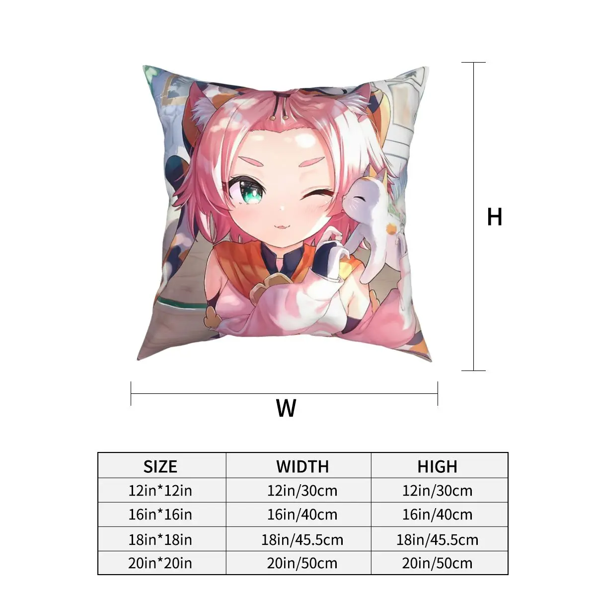 Девочка Подушка Чехол Genshin воздействия Размеры 30 40 45 50 Hugpillow чехлы чехол типа