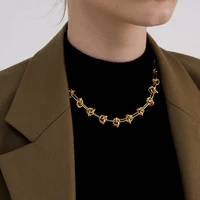 punk style high sense small crowd design neck act the roleof winding clavicle chain retro thick chain ropeknot geometry necklace