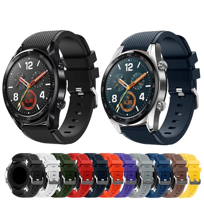 

22mm Sports Silicone Wrist Strap Bracelet bands for Huawei Watch GT Smart Watch Replacement Band belt for Huawei Watch 2 Classic