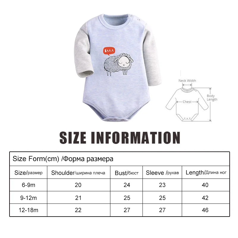 Baby Bodysuits 2 Pieces Girl And Boy Cotton Clothes Autumn Long Sleeve Warm New born baby Ropa Cartoon Style | Мать и ребенок