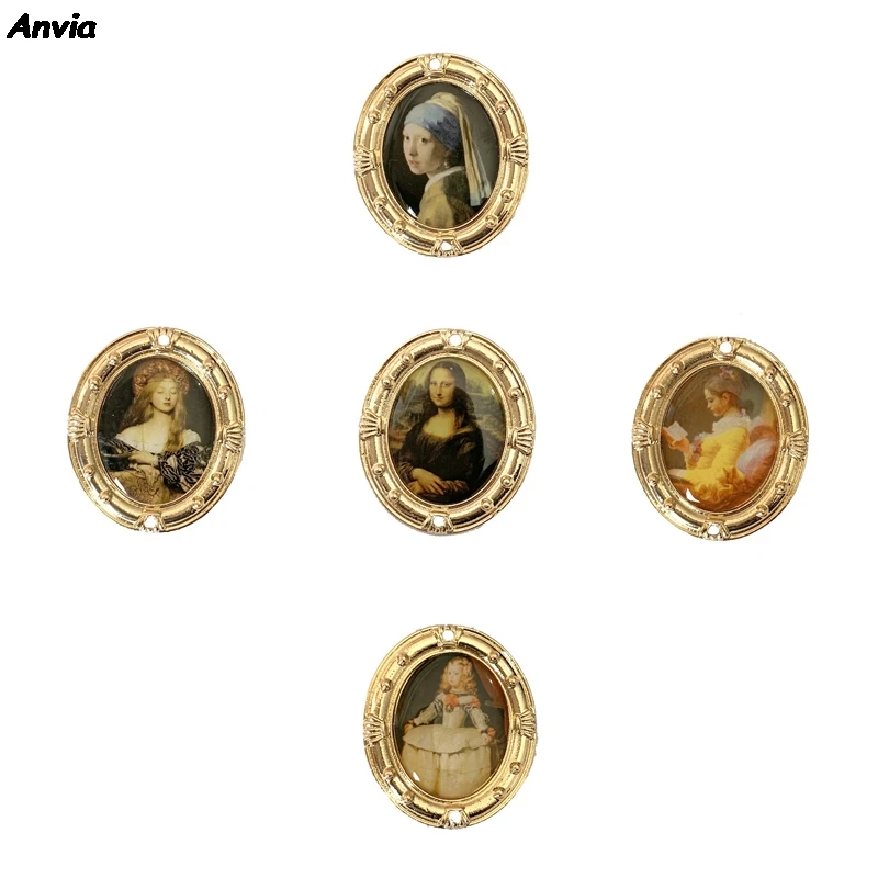 Заводская распродажа Винтажная брошь на булавке для женщин арт Мона Лиза фото