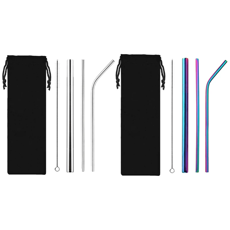 

2 набора, нержавеющая сталь пищевого класса 304, нержавеющая сталь, цвет серебра и радуги