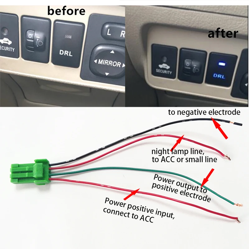 Автомобильный переключатель DRL для дневных ходовых огней кнопка переключателя