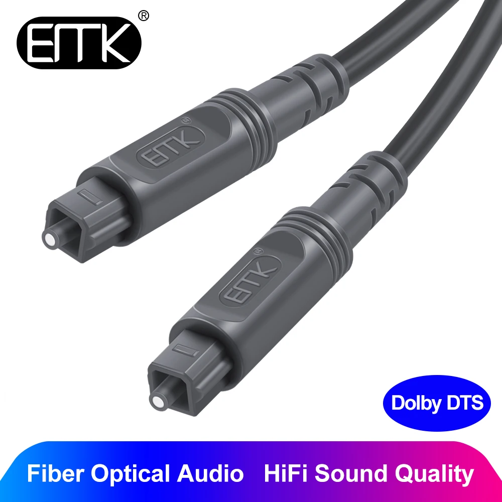 

EMK Digital Optical Audio cable Optic Fiber Cable Toslink Cable SPDIF Speaker Cable 1m 2m 3m 5m 8m OD4.0mm TV PS4 DVD Xbox