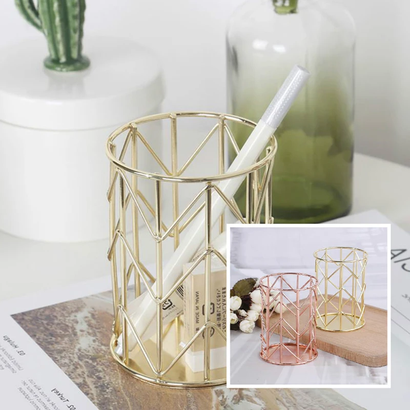 

1PC Hollow Pen Pencil Pot Holder Container For Desktop Organizer School Office Makeup Brushes Storage