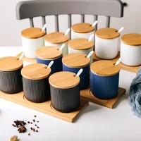 morandi color seasoning jar household ceramic salt shaker sugar bowl oil bottle seasoning jar simple kitchen gadget set