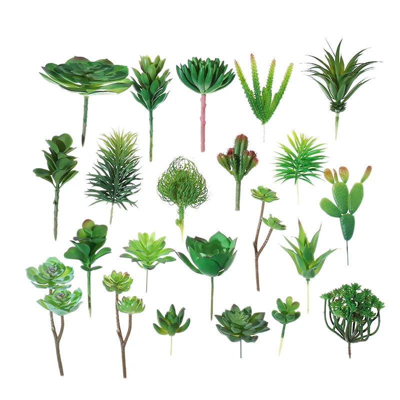 Искусственные зеленые суккуленты Маленькие Средние Большие растения украшение