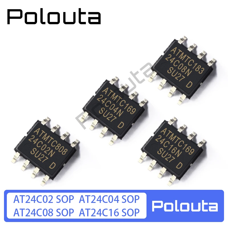 

10 Pcs Polouta AT24C02AN-10SU-2.7 24C04 24C08 24C16 SOP8 Serial EEPROM Acoustic Components Kits Arduino Nano Integrated Circuit