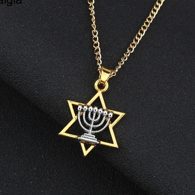 Религиозное ожерелье Menorah и Звезда Давида еврейские ювелирные изделия Magen иудека
