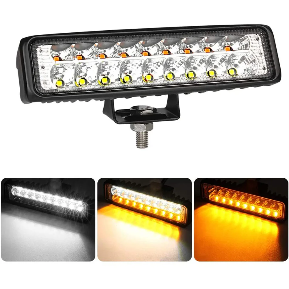 

6 "12 В светодиодный светильник Бар Белый и янтарный стробоскоп для внедорожника ATV SUV мотоцикл для грузовика, трейлера, машины Рабочий светил...