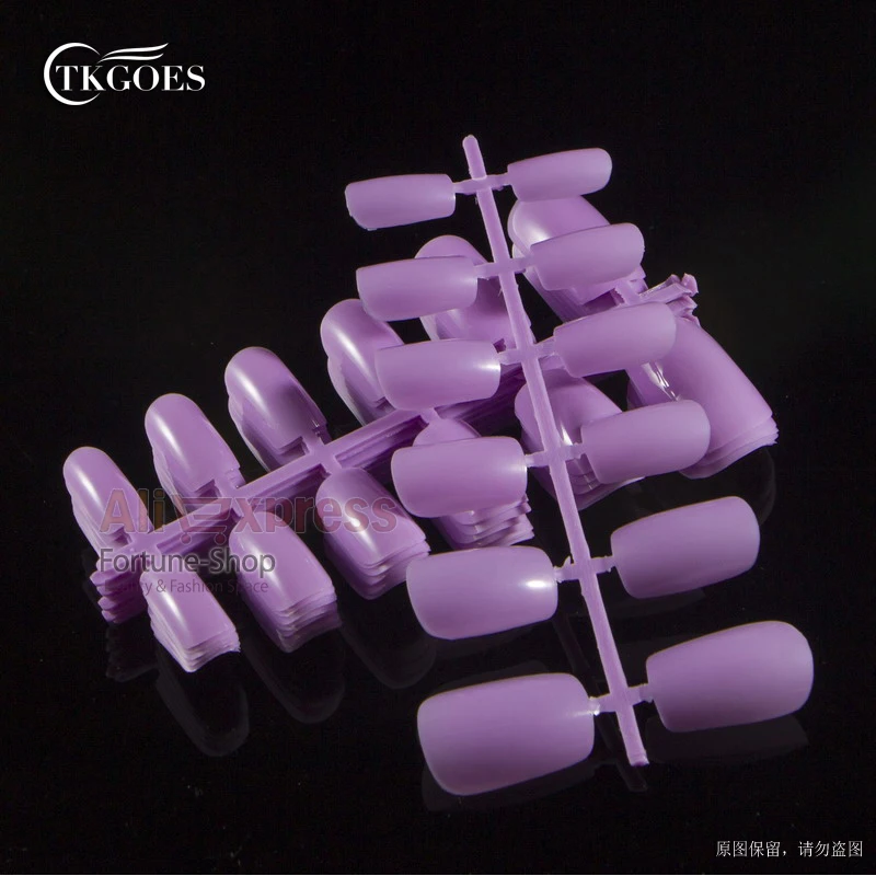 120 штук в упаковке фиолетовые квадратные накладные ногти 10 размеров с