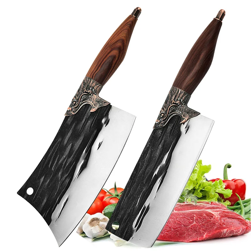 

Kitchen Knives Handmade Forged Stainless Steel Chinese Chef Knife Bone Chopping Meat Cleaver Vegetables Slicing Butcher Knife