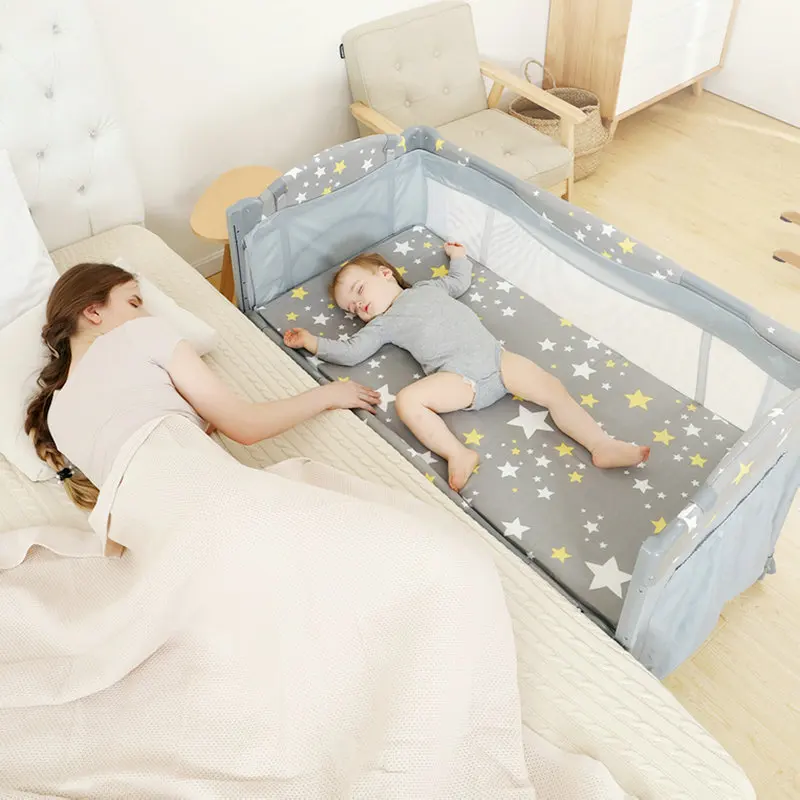 

Манеж для детской кроватки, многофункциональная складная детская дорожная кроватка, портативная сращивающаяся кровать для новорожденных