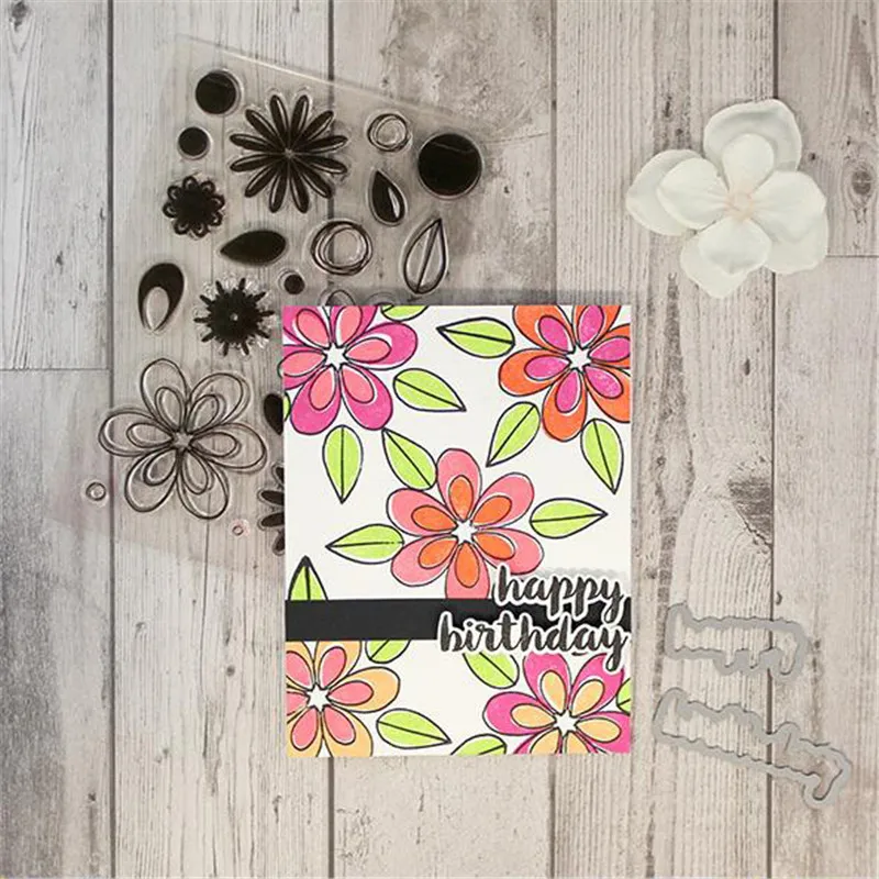 YaMinSanNiO С Днем Рождения Торт штампы металлические режущие поздравление для