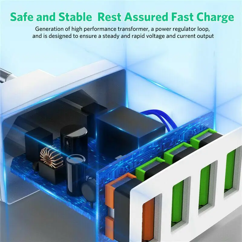 Универсальный QC 3 0 USB Quick Charge4 порт 5V 3A для Iphone 7 8 EU US Plug мобильный телефон Быстрая