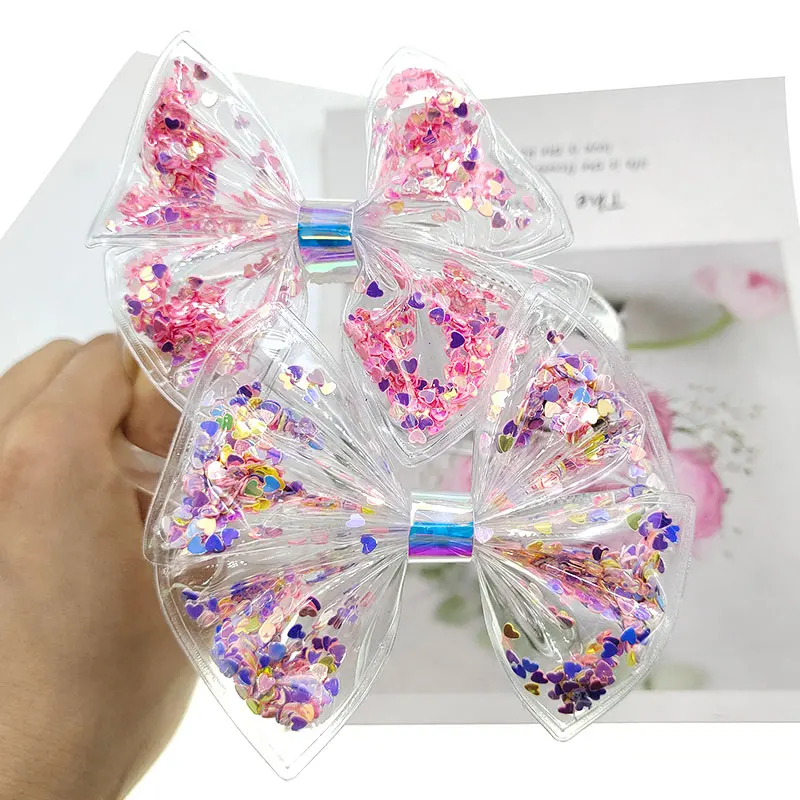 

2pcs/lot Kids' bling bling sequin Quicksand bows headband children's lovely glitter bowknot hair hoop baby hair accessories