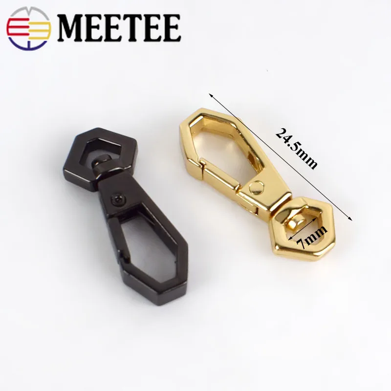 10/30 шт Meetee 7 мм Металлические пряжки для сумок ошейник карабины вертлюжные