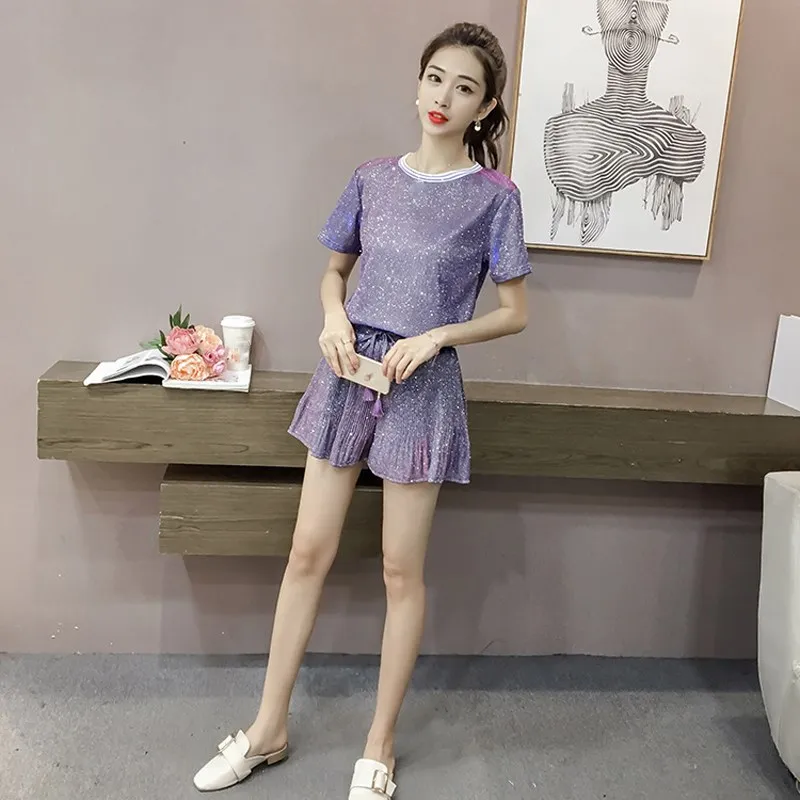 Женский костюм яркий повседневный из двух предметов с высокой талией офисный топ