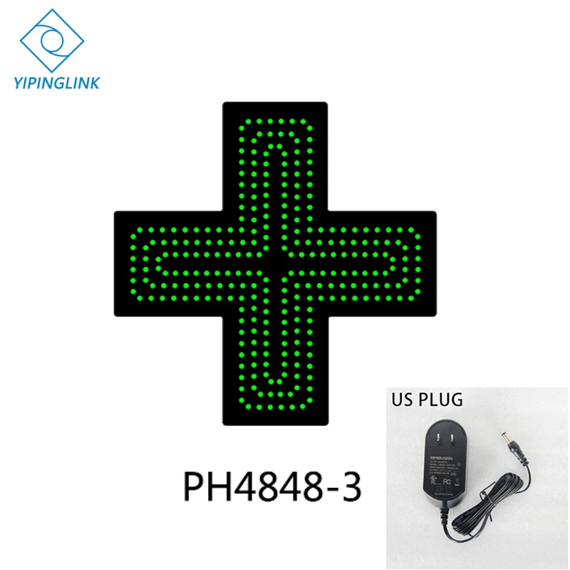 PH4848-3-US PLUG Зеленый синий светодиодный знак Креста высокой яркости маленький размер 48*48 см медицинский магазин Неоновый крест Крытый крест доска - Мощность в ваттах: PH4848-3-US PLUG