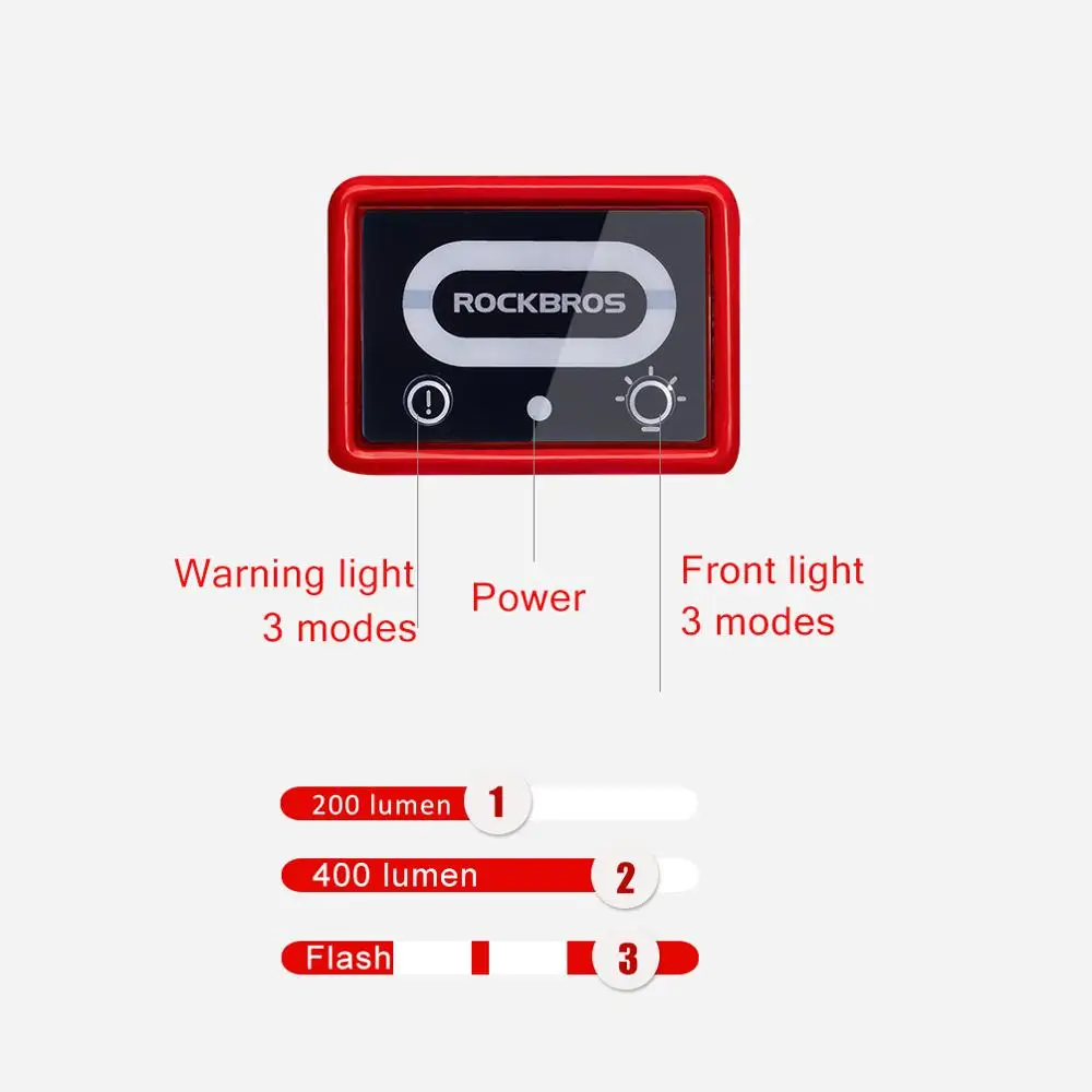 ROCKBROS велосипедный светильник шлем Водонепроницаемый для езды на мотоцикле USB
