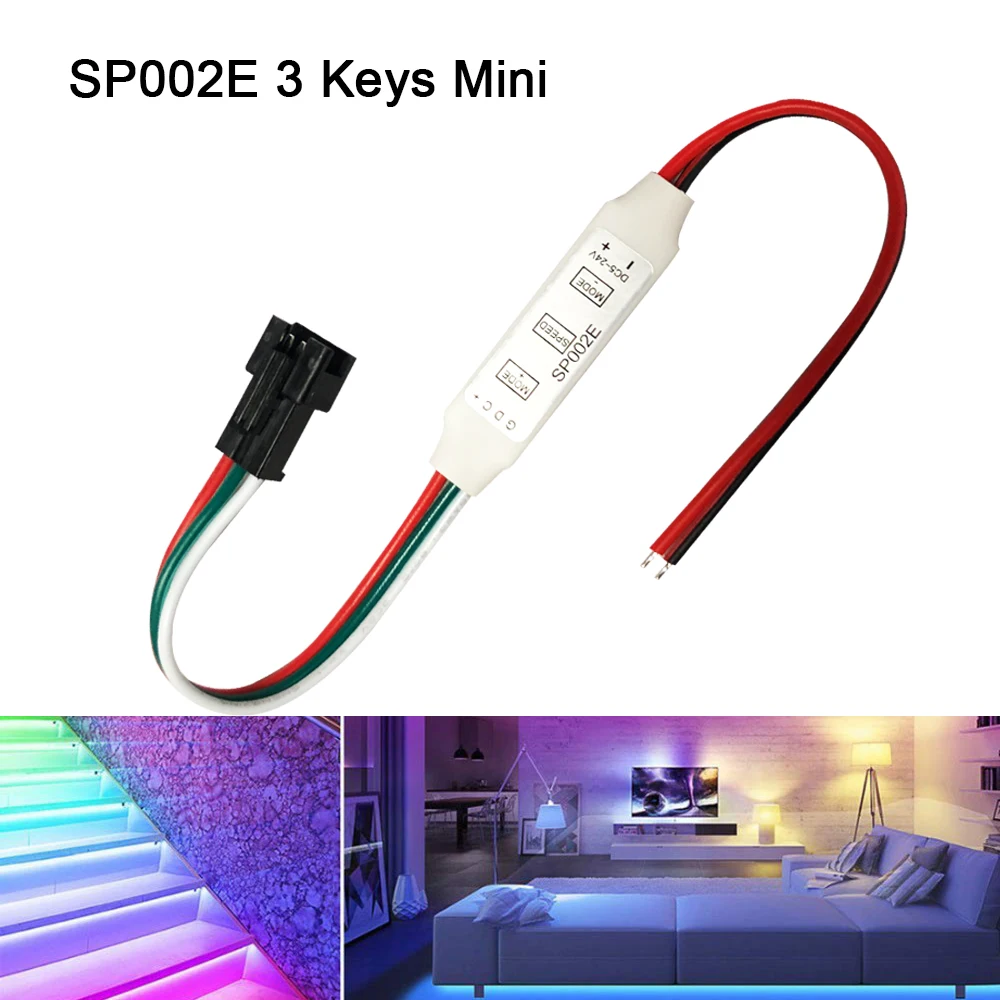 Мини светодиодный контроллер 5 24 В постоянного тока SP002E WS2812B WS2811 WS2812 SK6812 RGB LED