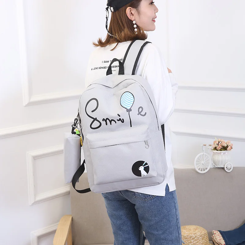 Модные новые женские нейлоновые рюкзаки 4 шт./компл. школьные сумки для девочек и