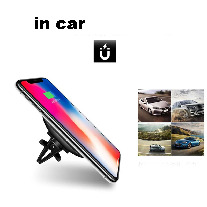 Автомобильное беспроводное зарядное устройство с вращением на 360 градусов для