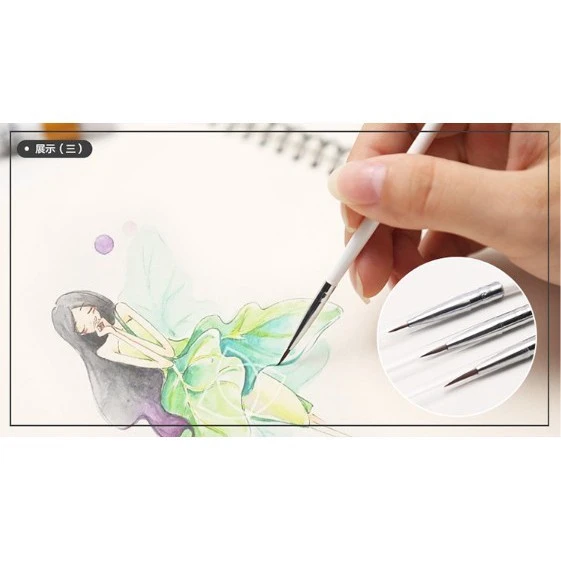 3 шт. акварельная картина маслом wall Art Краски кисточки дизайн ногтей ing само