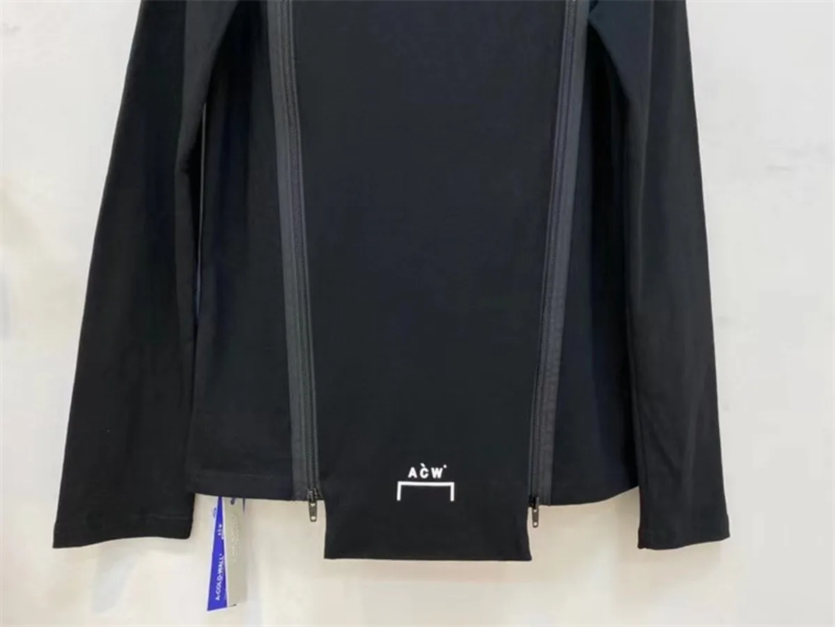 

Turtleneck A COLD WALL* T-shirt 2020 Men Women Back Double Zippers Long Hem A COLD WALL T-shirts Asian Size Long Sleeve ACW Tops