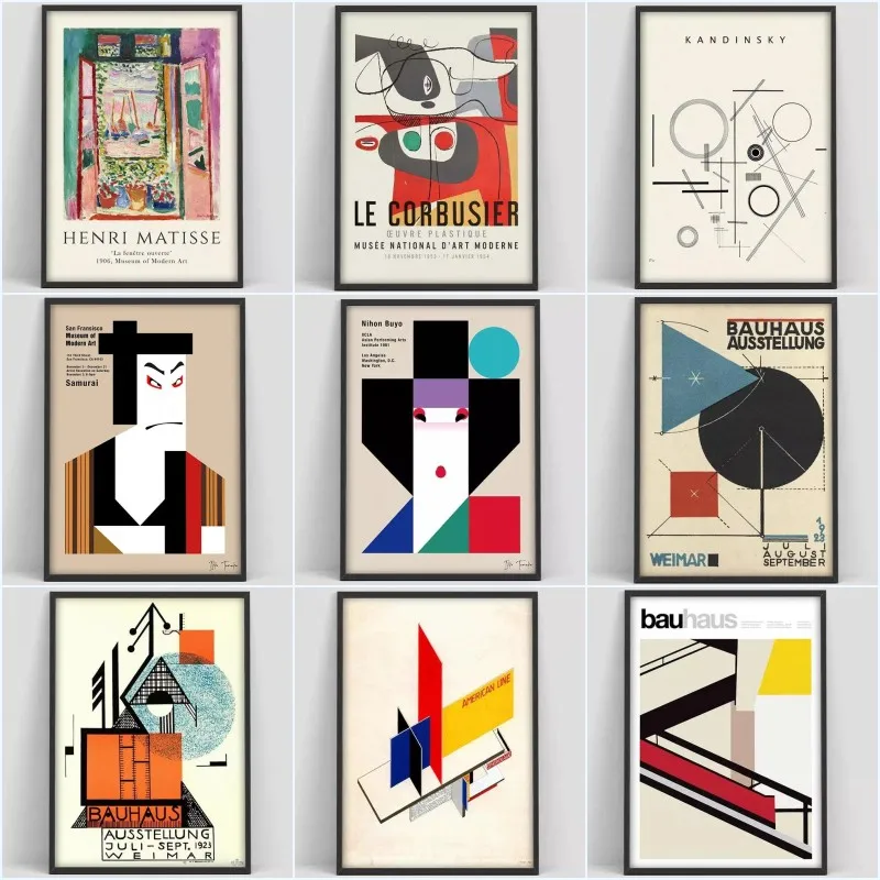 

Bauhaus Staircase Poster Bauhaus Exhibition Print Herbert Bayer Poster Print Waln Warhol Art Print Canvas Painting