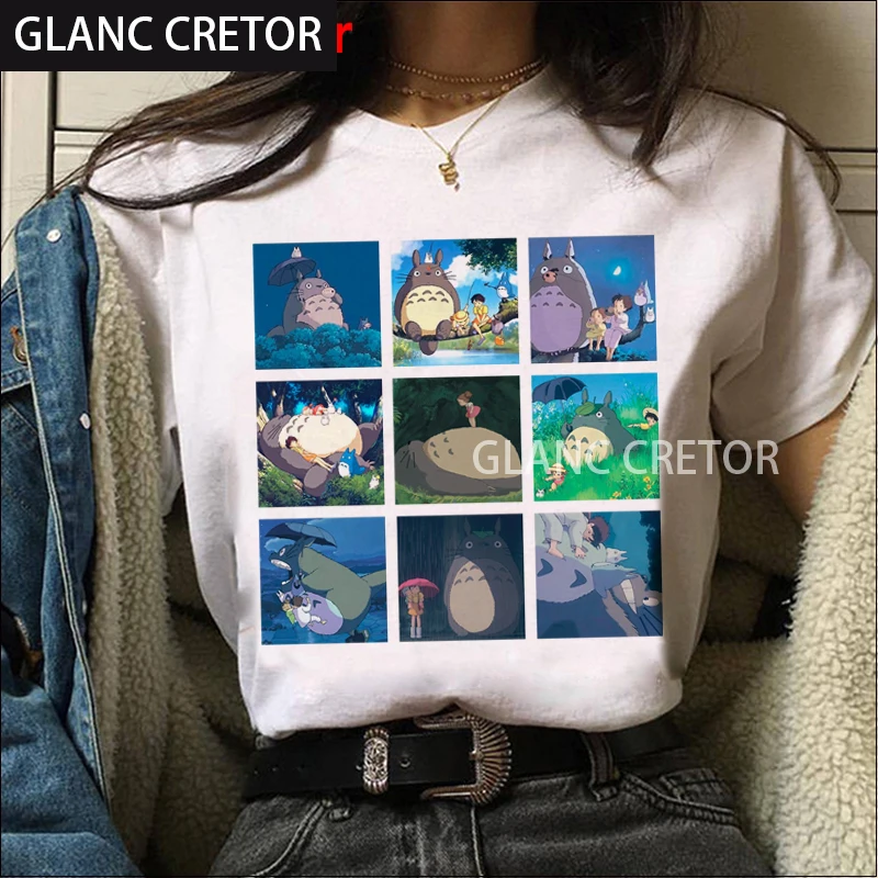

Kawaii Totoro Harajuku 90s Ullzang Tshirt Fashion Top Tees Female Funny Cartoon T Shirt Women Cute Anime Graphic Vintage T-shirt