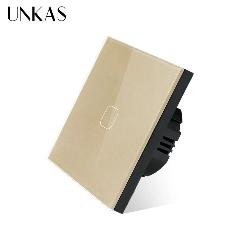 UNKAS четыре цвета Хрустальная стеклянная панель сенсорный выключатель стандарт