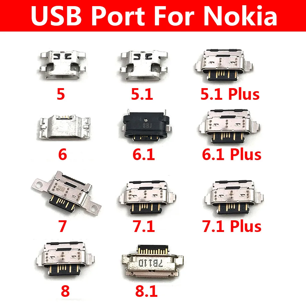 2 шт./лот разъем Micro USB для зарядки зарядного устройства док-разъем Nokia 3 5 6 7 8 1 Plus X5 X6