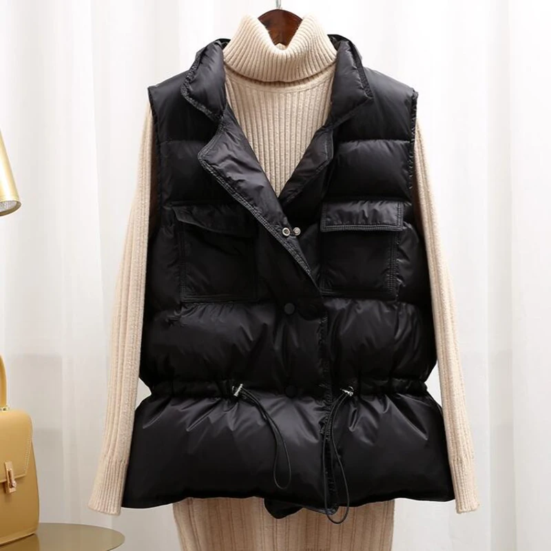 Женский короткий жилет на утином пуху SEDUTMO повседневный приталенный пуховик