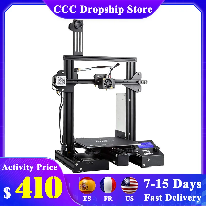 

3D Ender-3 Pro Printer Printing Masks Magnetic Build Plate Resume Power Failure Printing Kit Well Power Supply for DIY Household