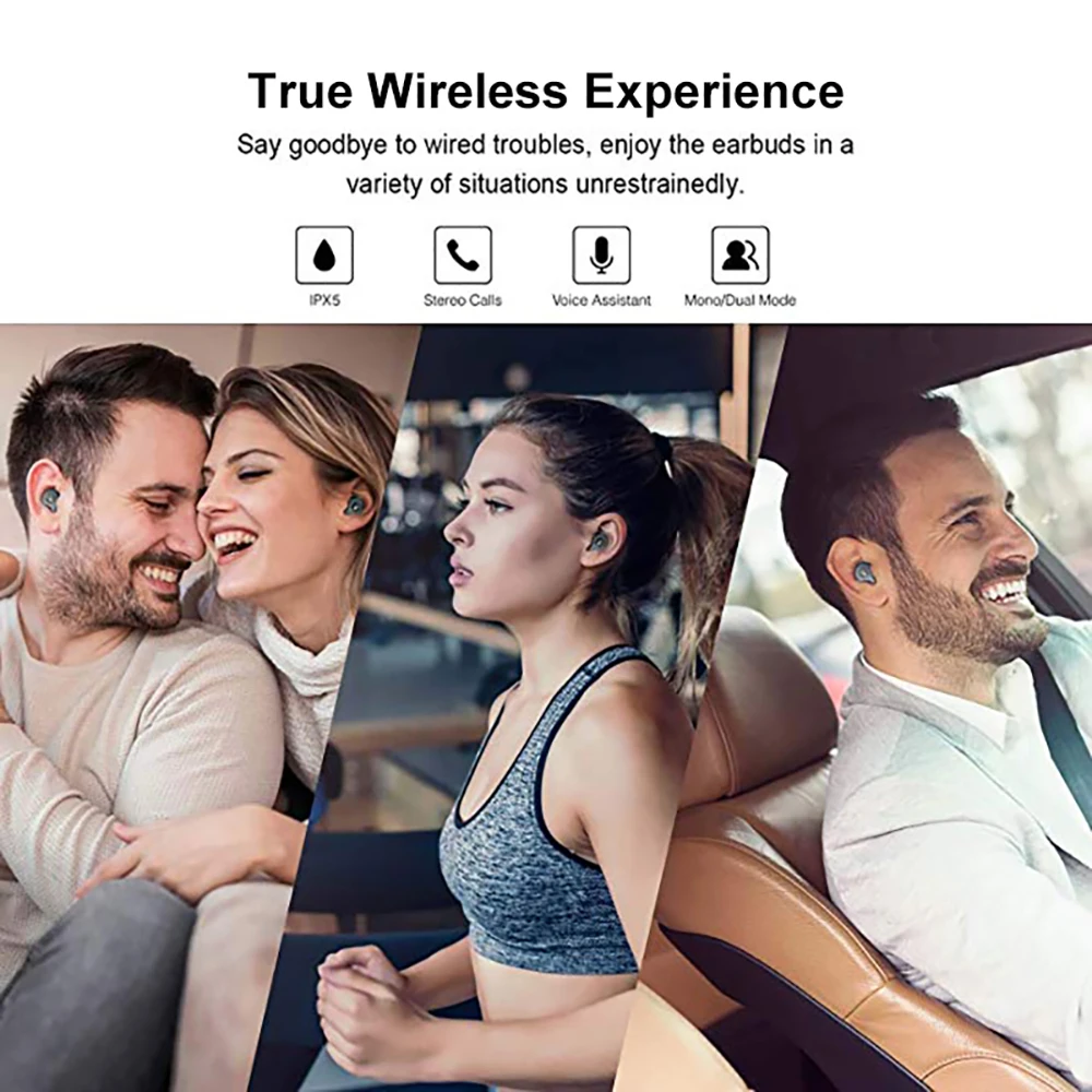 VTIN E12 TWS наушники Bluetooth 5 0 беспроводные стерео звук водонепроницаемые с микрофоном