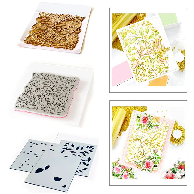 Новинка 2021 г. милые пластиковые трафареты с цветами прозрачные штампы горячая
