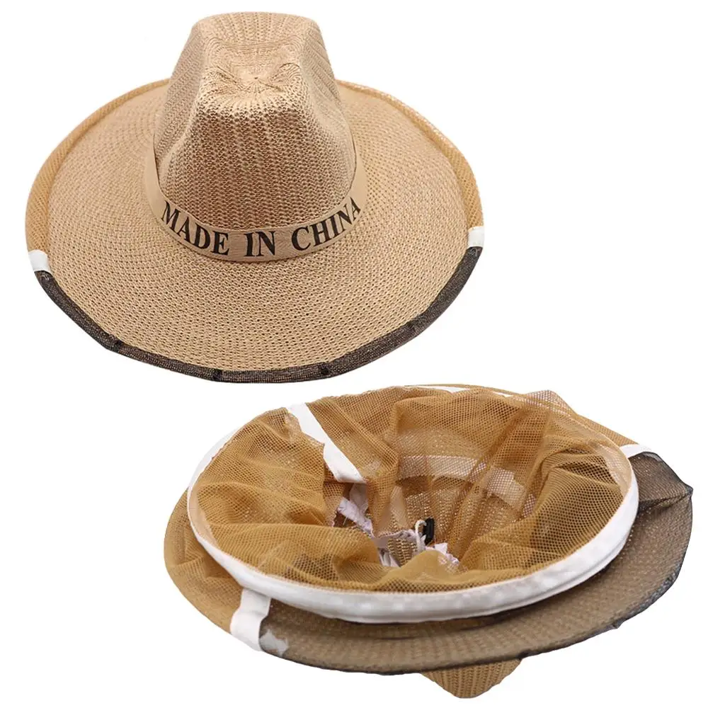 Защитная шляпа для пчеловодства из нейлоновой сетчатой ткани с защитой от