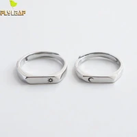 925 sterling silver sun moon lover open rings for women men smooth simple style couple gifts fine jewelry flyleaf
